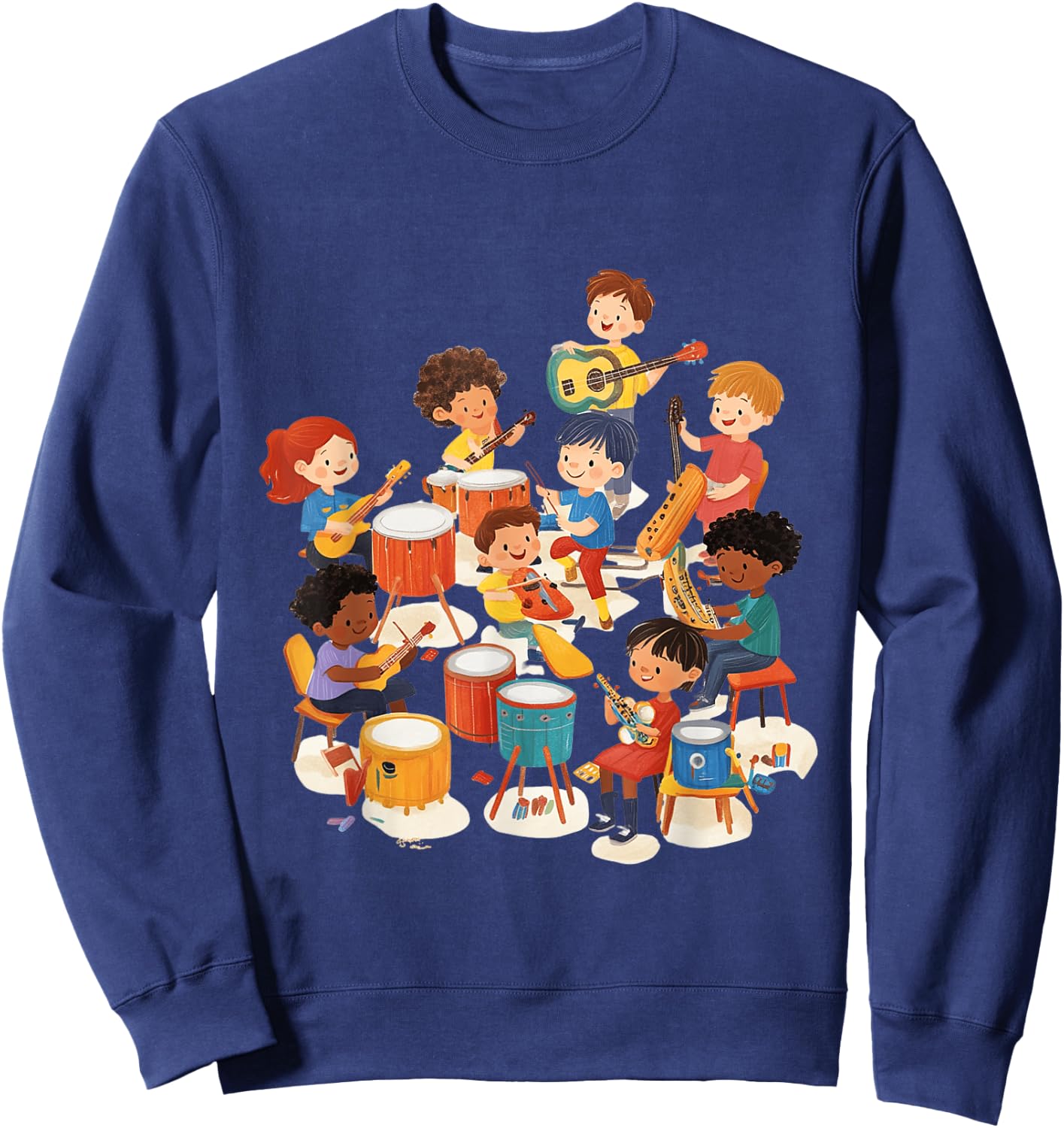Kids Playing Instruments Music Education Sweatshirt - Sweatshirt | Navy
