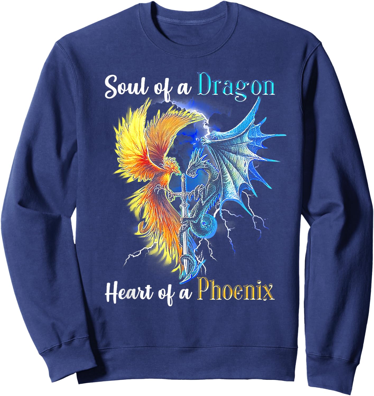 Soul Of A Dragon Heart Of A Phoenix Sweatshirt - Sweatshirt | Navy