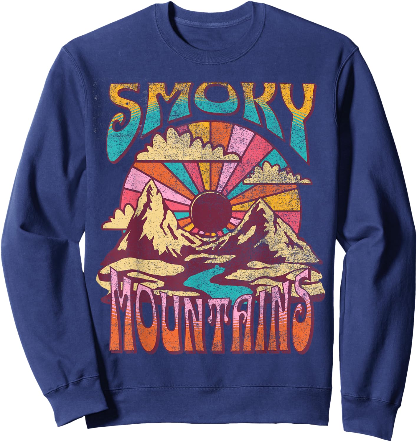 Smoky Mountains Tennessee Nature Hiking Mountains Outdoors Sweatshirt - Sweatshirt | Navy