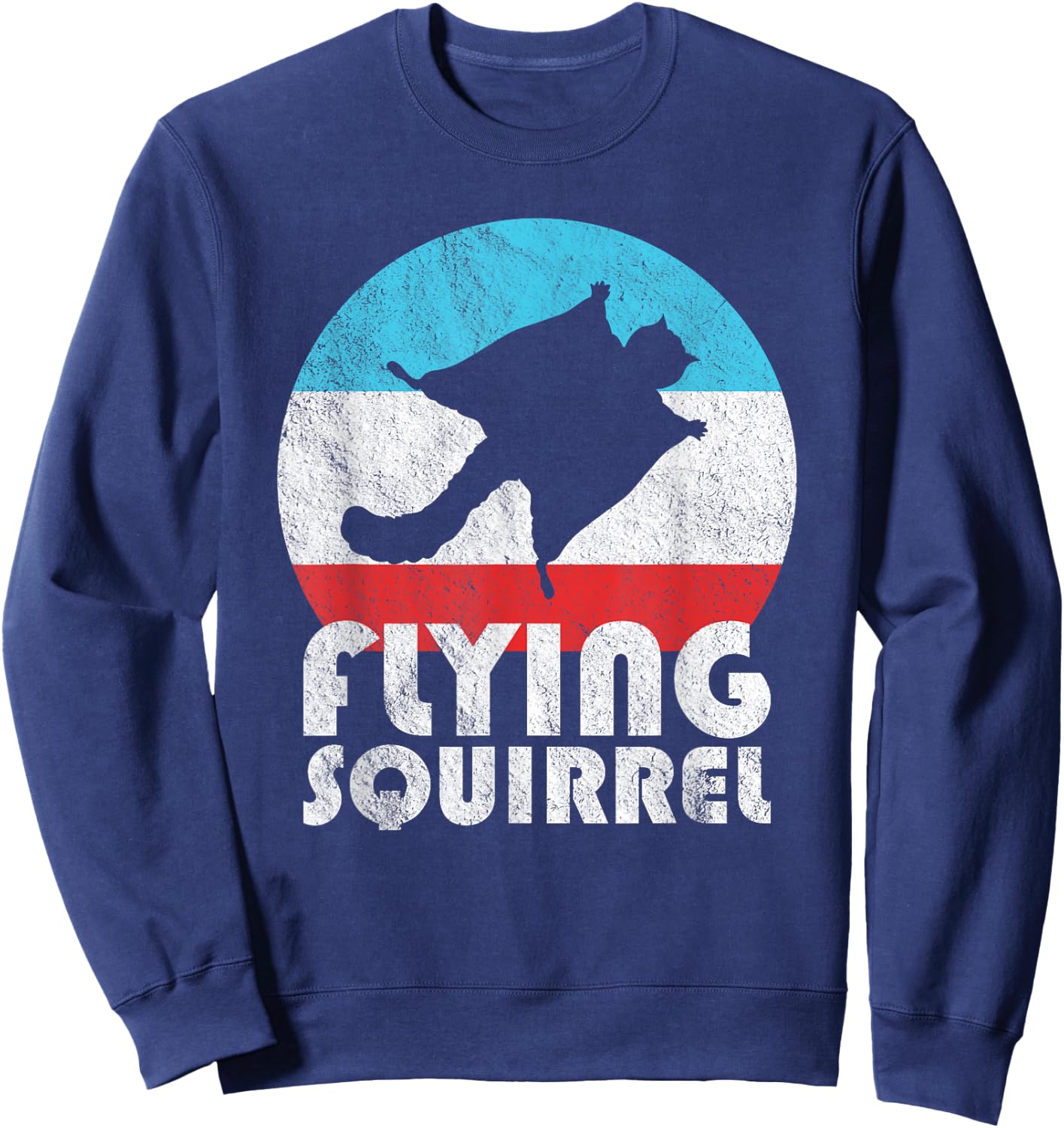 Flying Squirrel Vintage Retro Silhouette Gift Sweatshirt - Sweatshirt | Navy