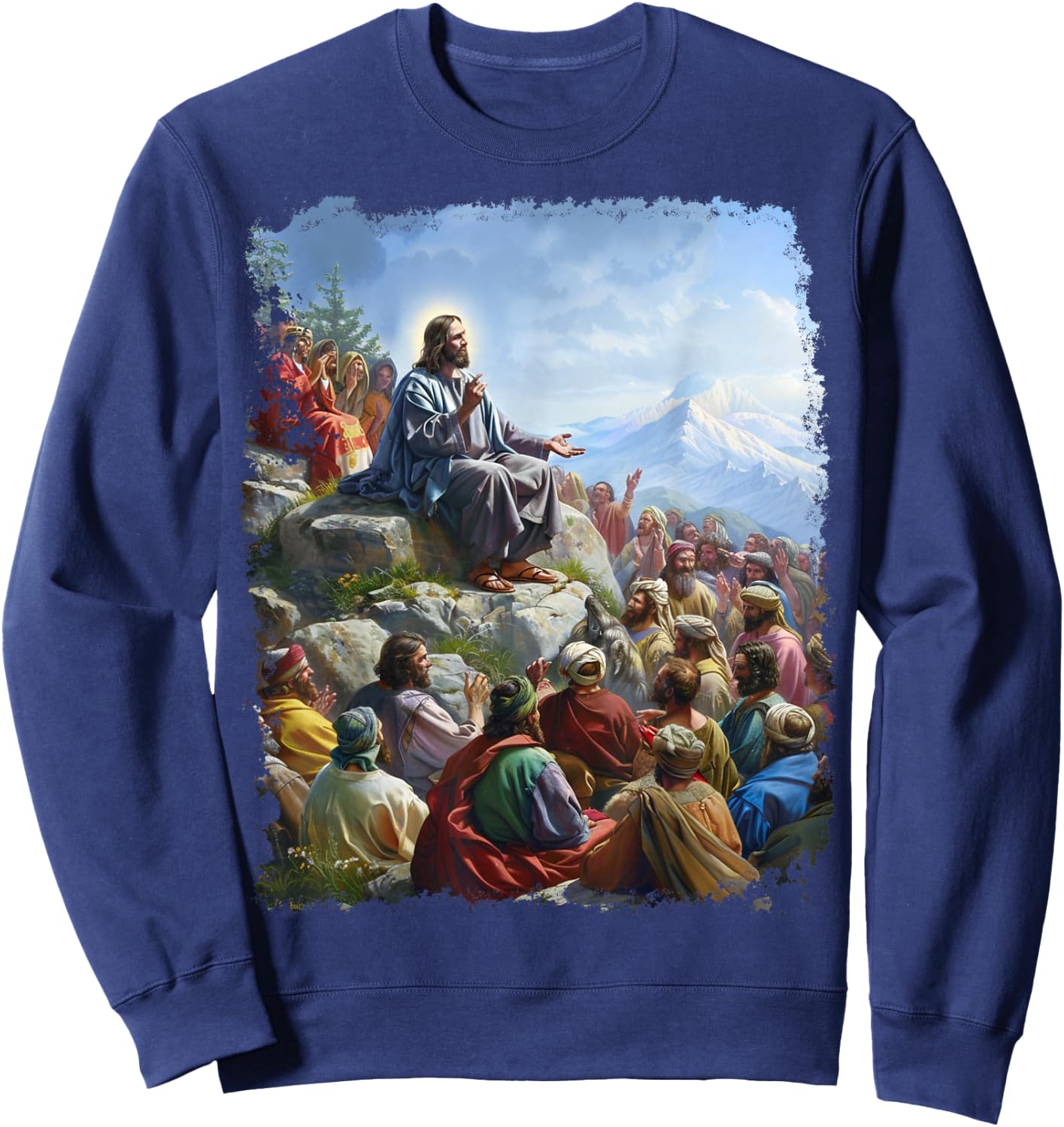 Jesus Christ Teaching Sweatshirt - Sweatshirt | Navy