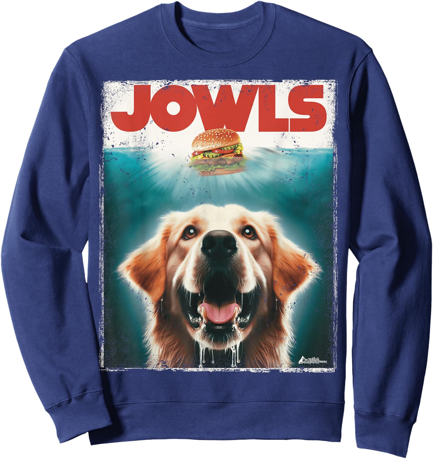 Light Golden Retriever Jowls Top, Paws Cream Lab Dog Mom Dad Sweatshirt - Sweatshirt | Navy