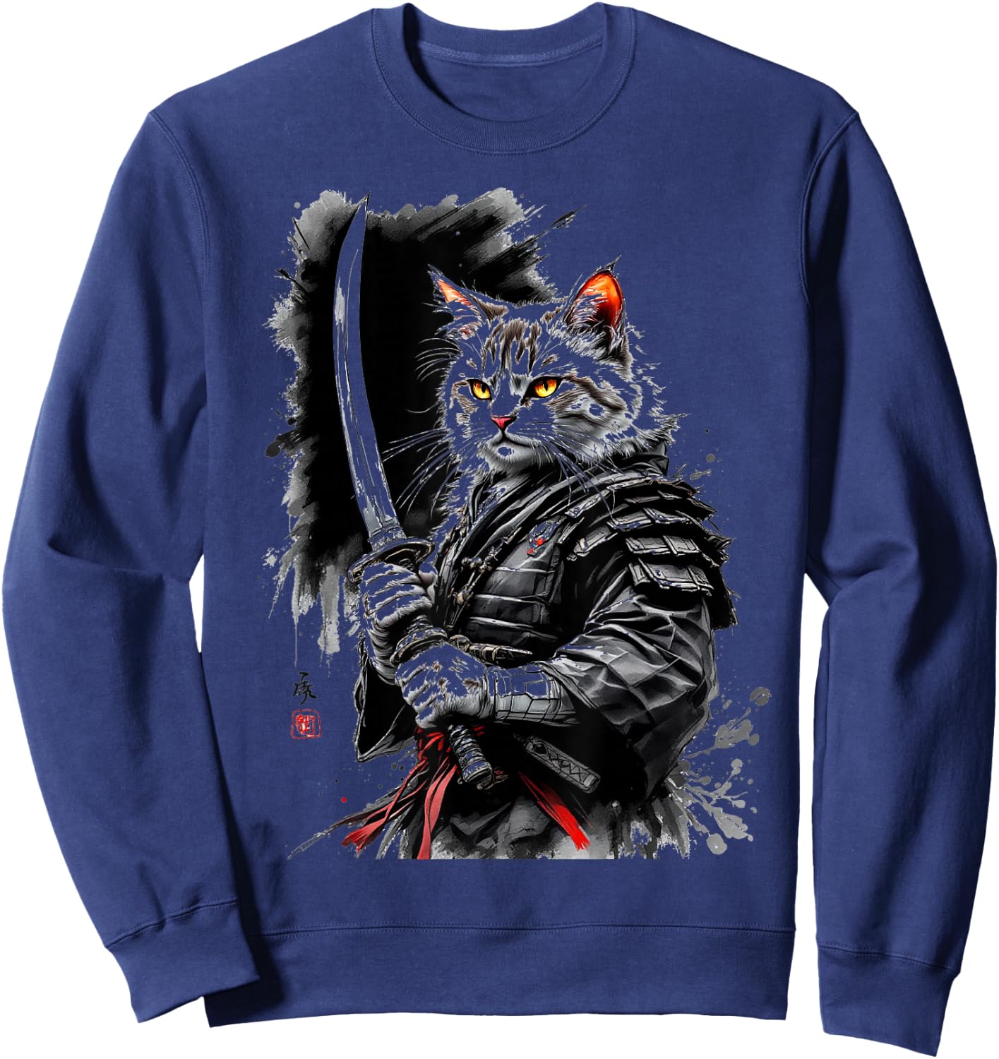 Samurai Cat Sweatshirt - Sweatshirt | Navy