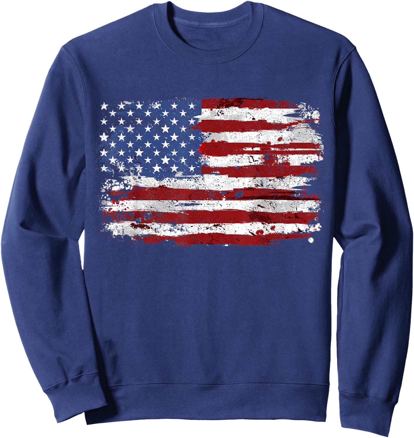 American Flag USA United States of America US 4th of July Sweatshirt - Sweatshirt | Navy