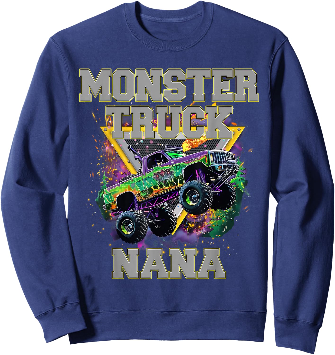 Monster Truck Nana Monster Truck Are My Jam Truck Lovers Sweatshirt - Sweatshirt | Navy