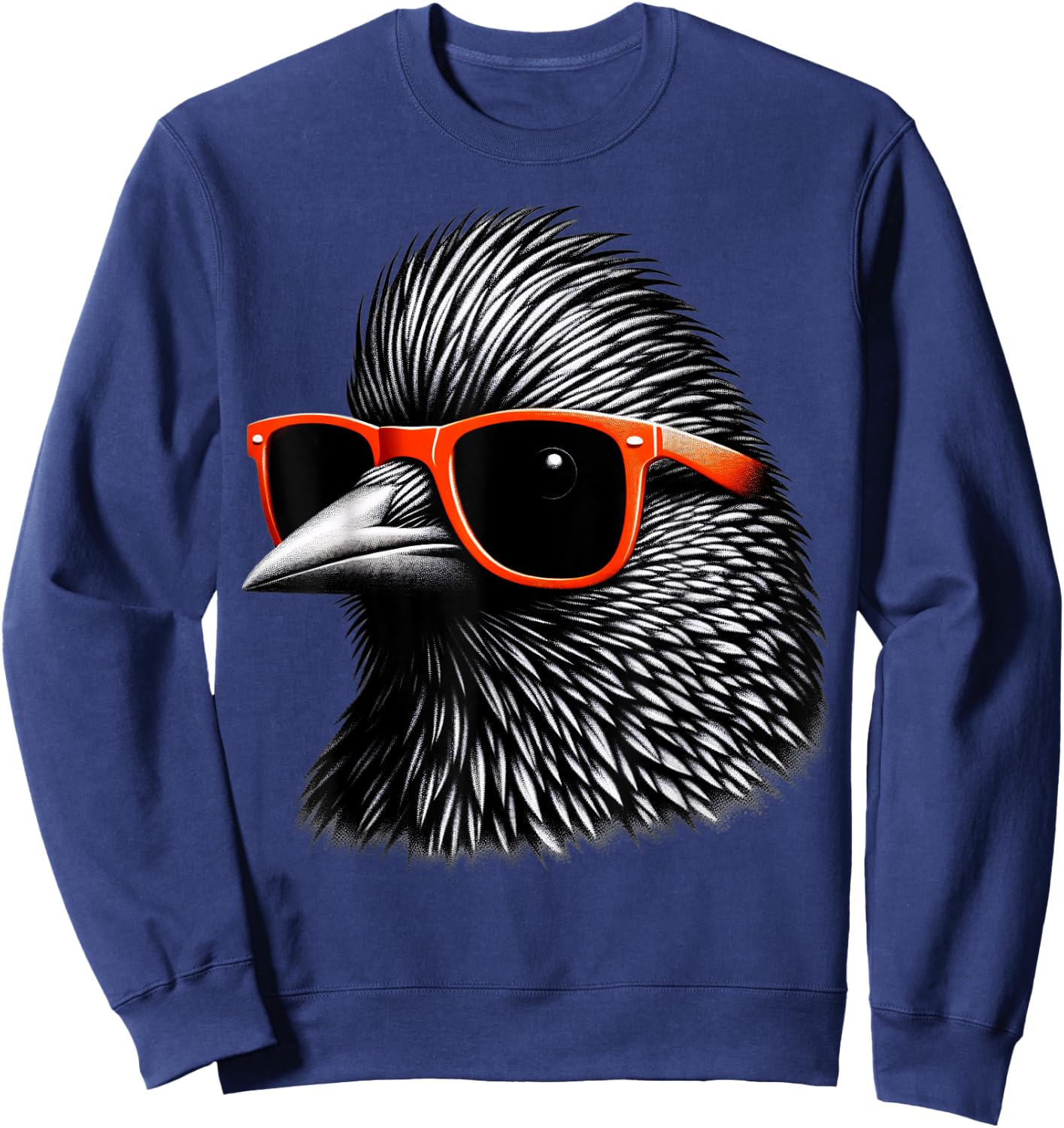 Cool Starling Bird Wearing Sunglasses Graphic Art Sweatshirt - Sweatshirt | Navy