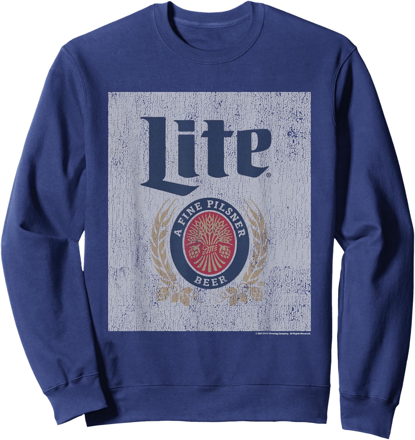 Miller Lite Light Fine Pilsner Vintage Classic Label Sweatshirt - Sweatshirt | Navy
