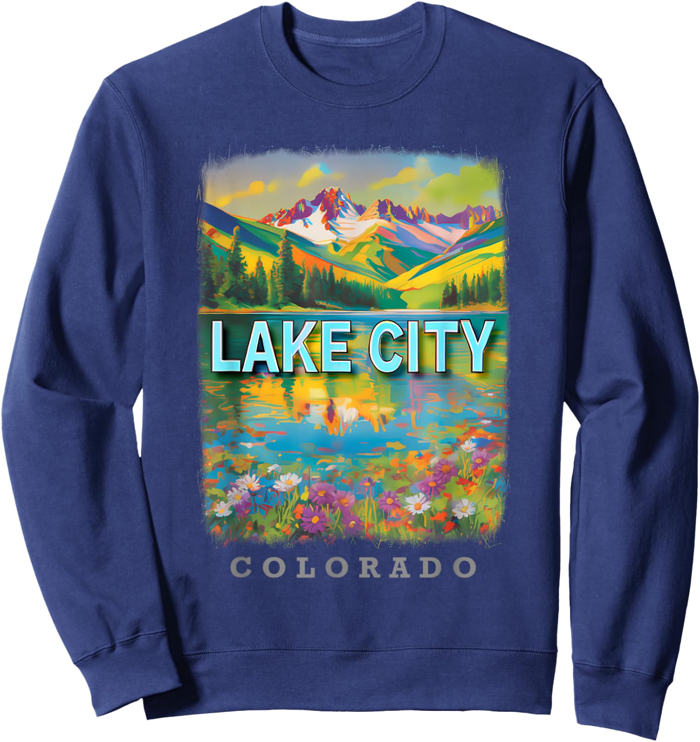 Lake City Colorado CO Mountain Majesty SD987 Sweatshirt - Sweatshirt | Navy