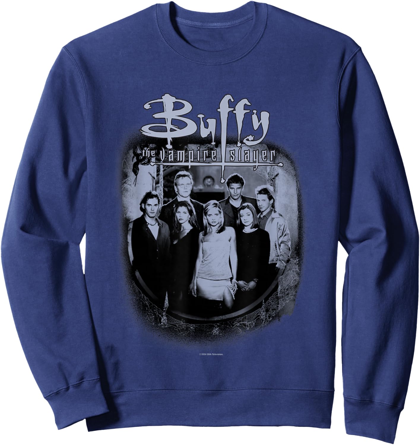 Buffy The Vampire Slayer Distressed Vintage Scooby Gang Sweatshirt - Sweatshirt | Navy