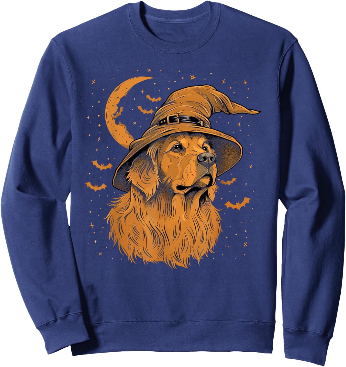 Golden Retriever Halloween Funny Cute Dog Mom Wizard Witch Women Kids Sweatshirt - Sweatshirt | Navy