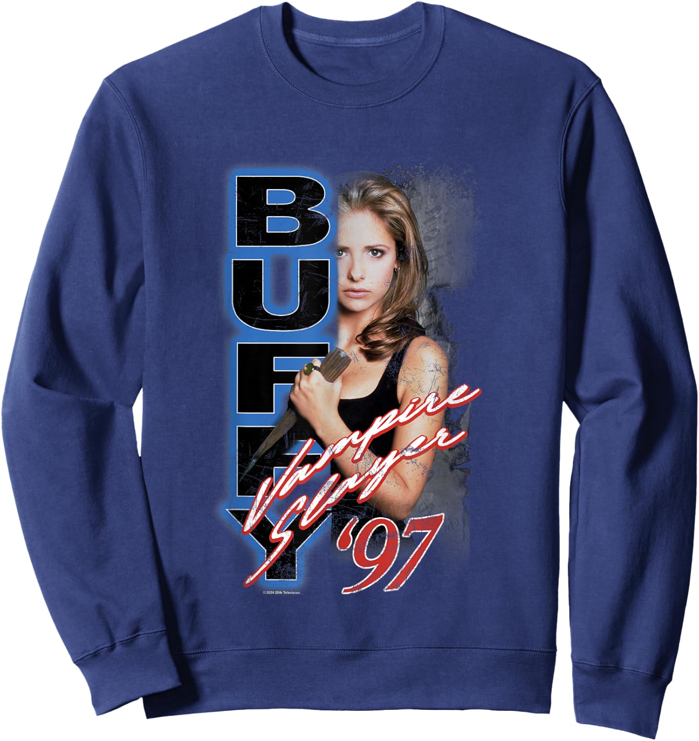 Buffy The Vampire Slayer Vintage '97 Split Buffy Portrait Sweatshirt - Sweatshirt | Navy