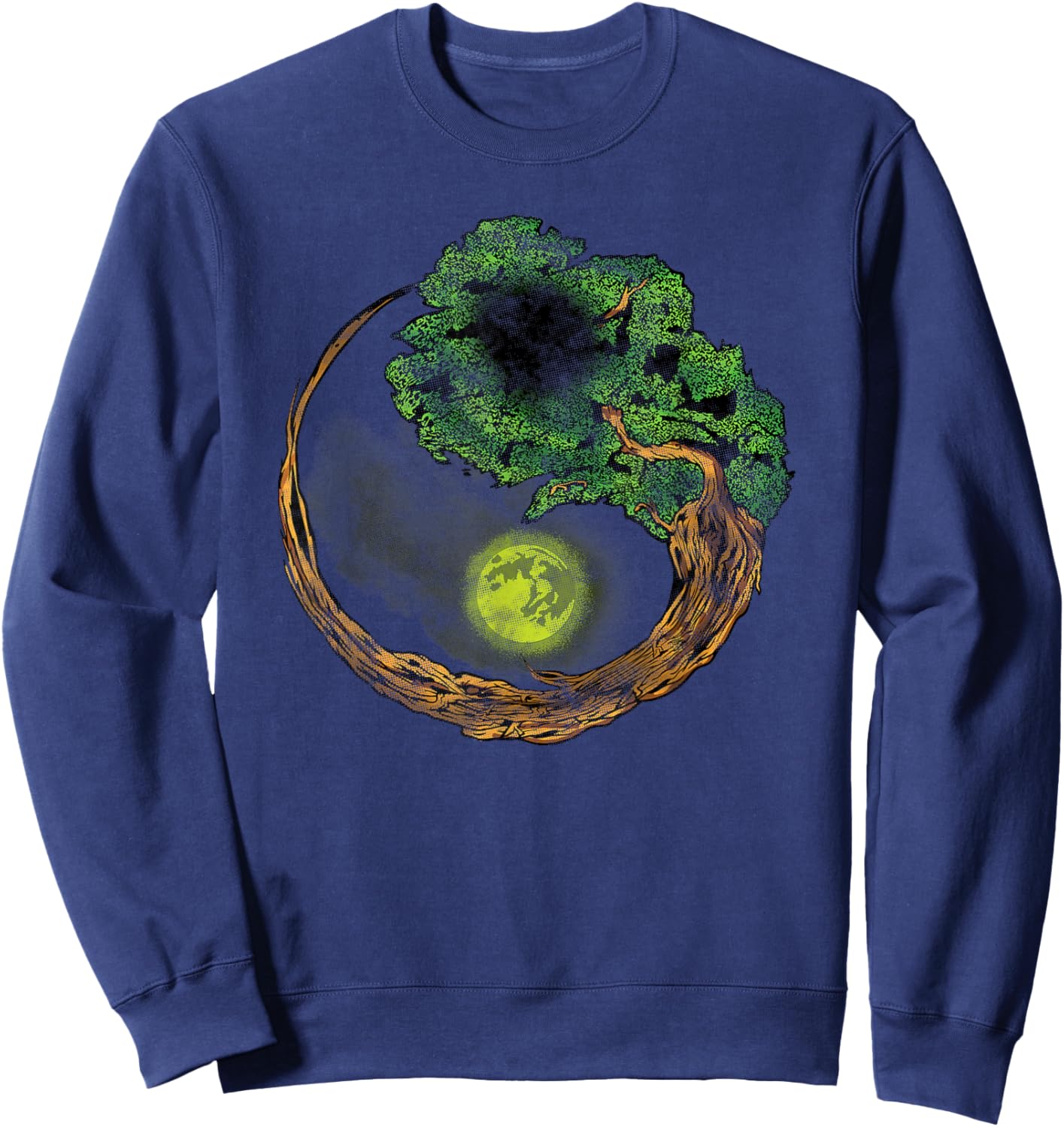 Yin Yang Bonsai Tree Japanese Buddhist Zen Sweatshirt - Sweatshirt | Navy