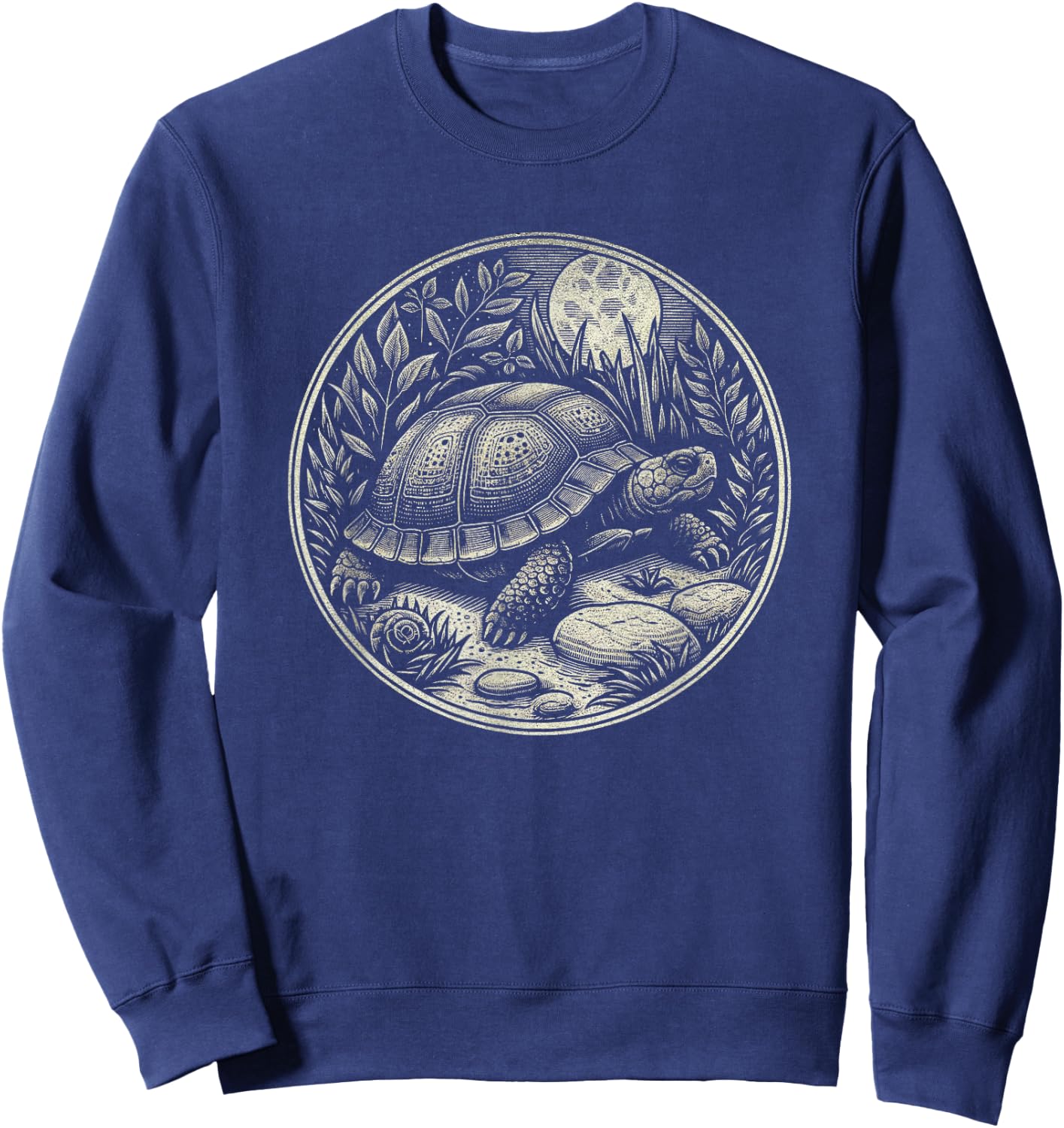 Box Turtle Nature Scene Graphic Art Design And Men Sweatshirt - Sweatshirt | Navy