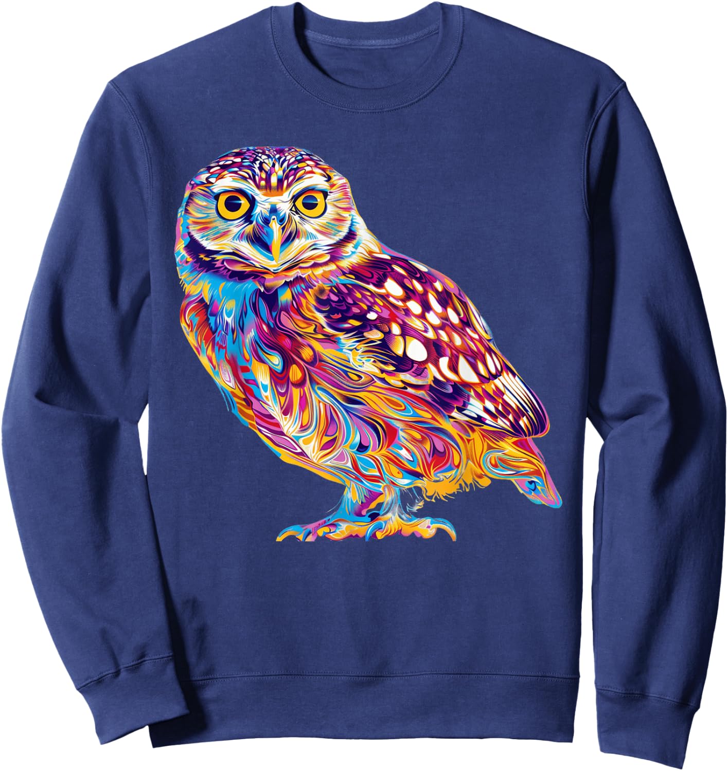 Burrowing Owl Psychedelic Sweatshirt - Sweatshirt | Navy