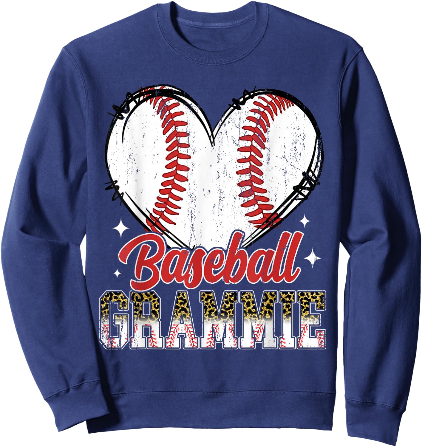 Baseball Grammie Heart Baseball Player Lover Sweatshirt - Sweatshirt | Navy