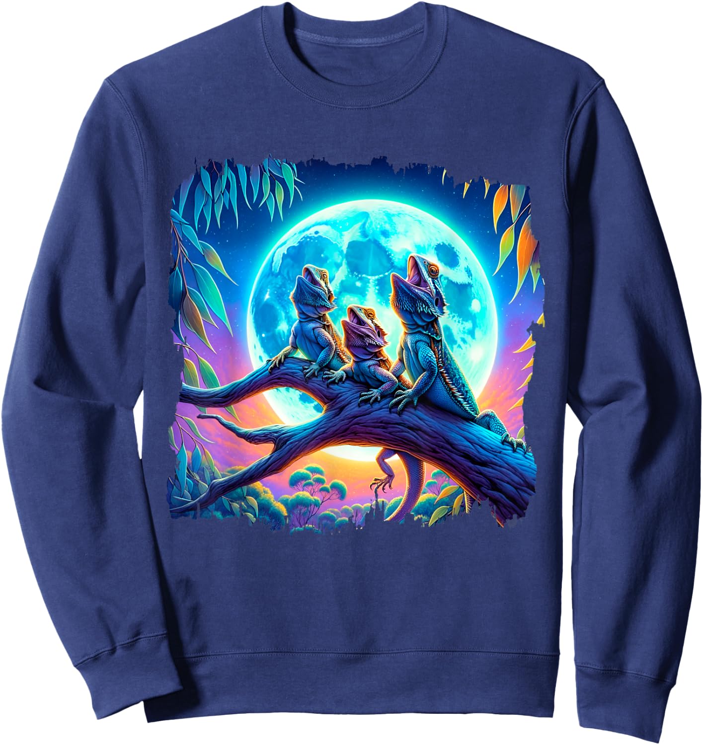 Bearded Dragons Howl At Moon Bearded Dragons Owner Sweatshirt - Sweatshirt | Navy