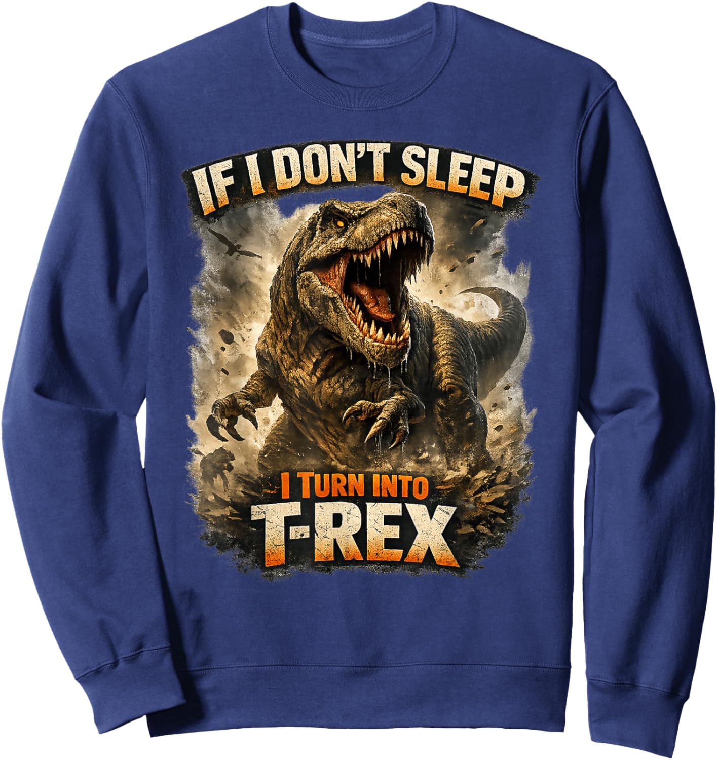 Dinosaure T Rex Amusant pour Enfants et Adultes Sweatshirt - Sweatshirt | Navy