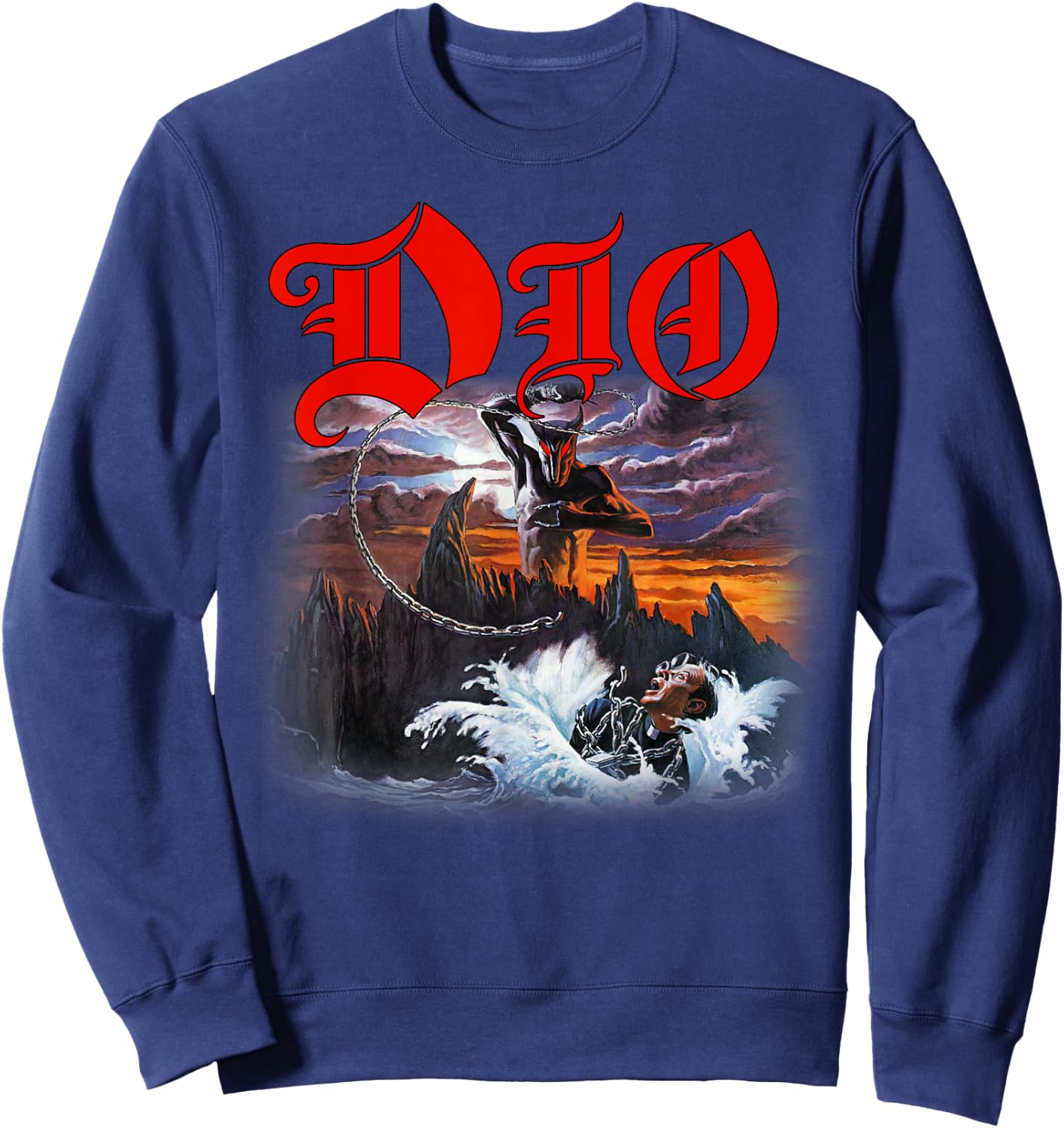 Dio – Holy Diver Cover on Black Sweatshirt - Sweatshirt | Navy