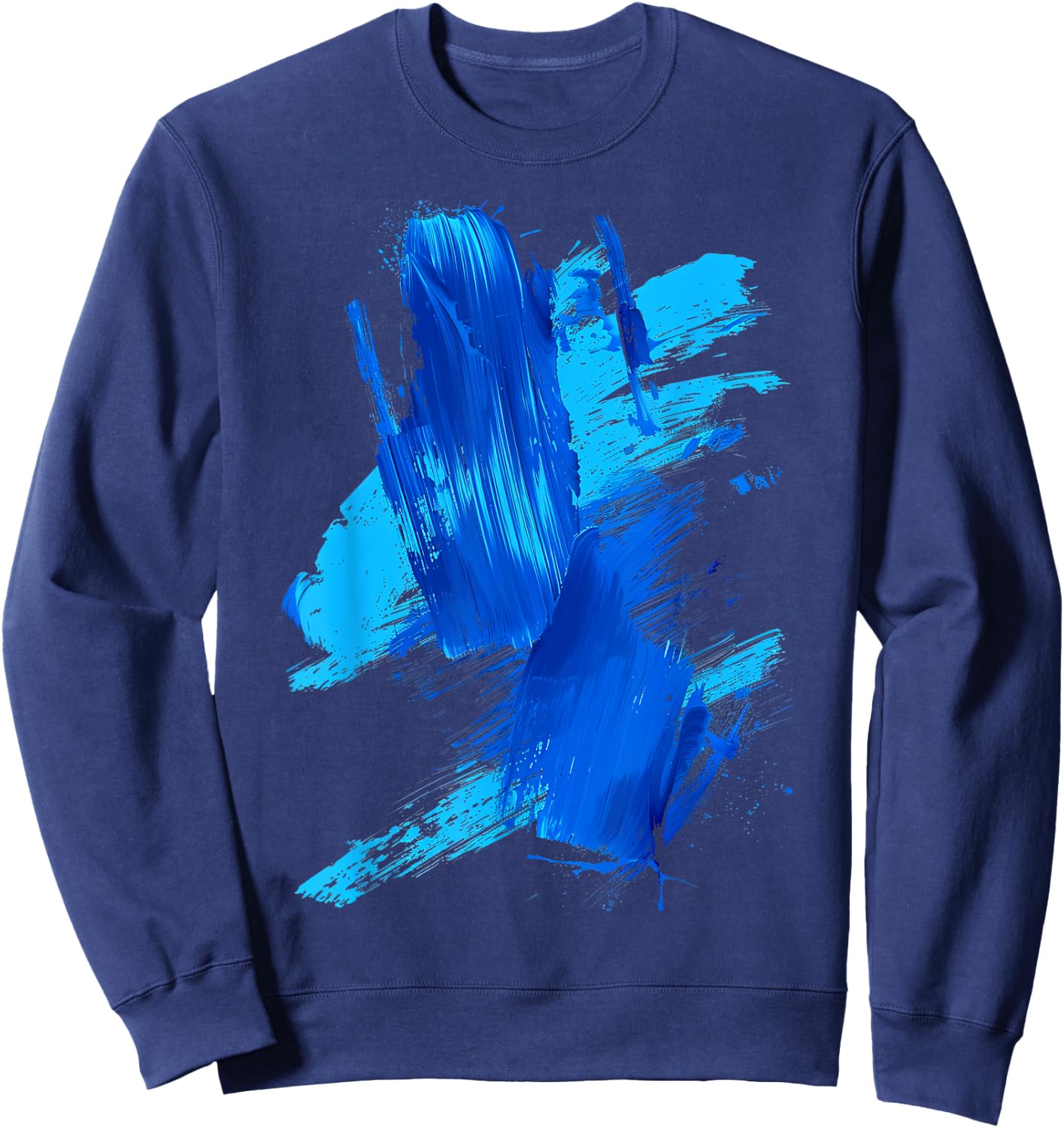 Blue Brushstroke Art Sweatshirt - Sweatshirt | Navy