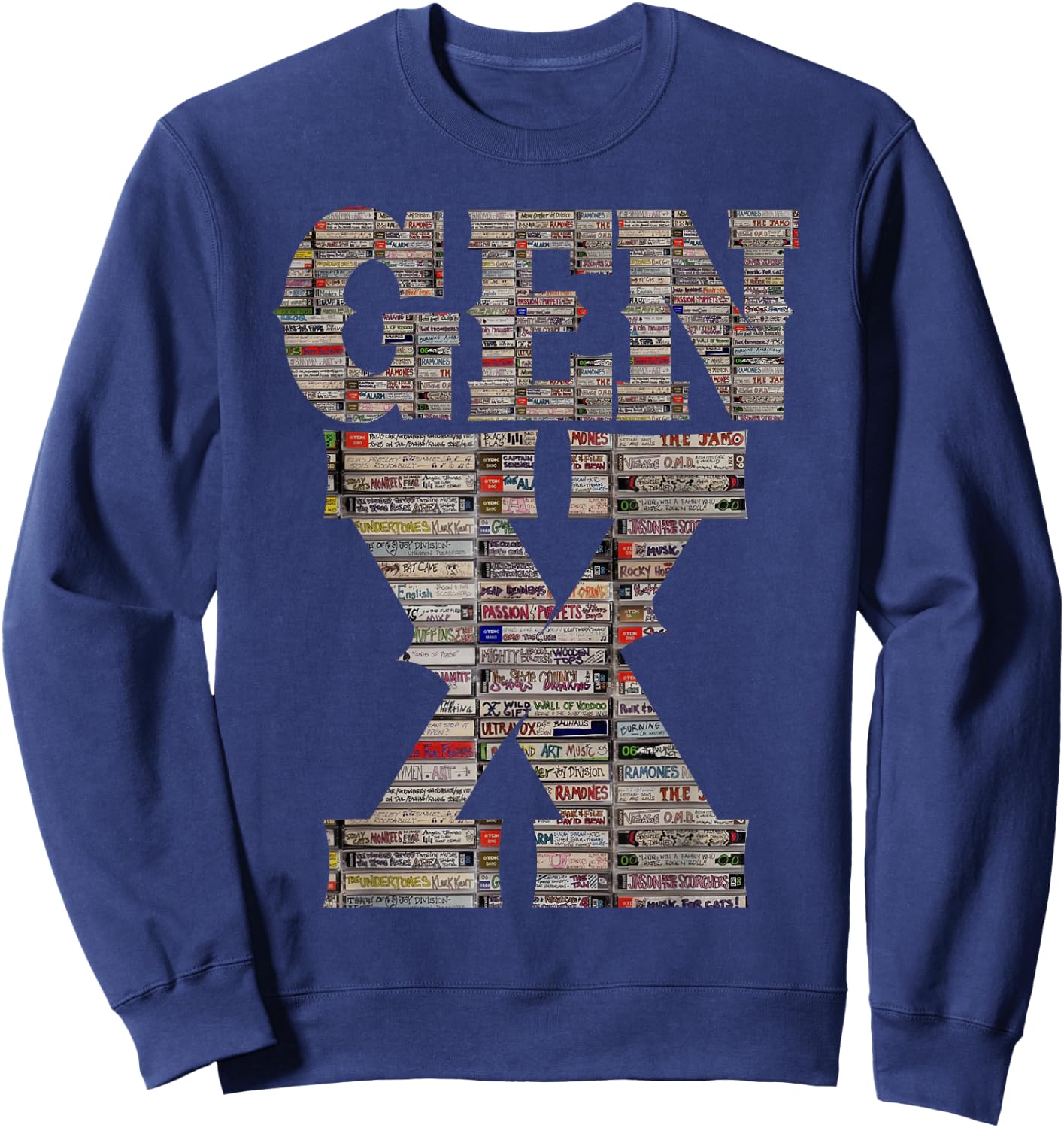 Gen X 80’s Rock Cassettes Vintage Retro Design Women Sweatshirt - Sweatshirt | Navy