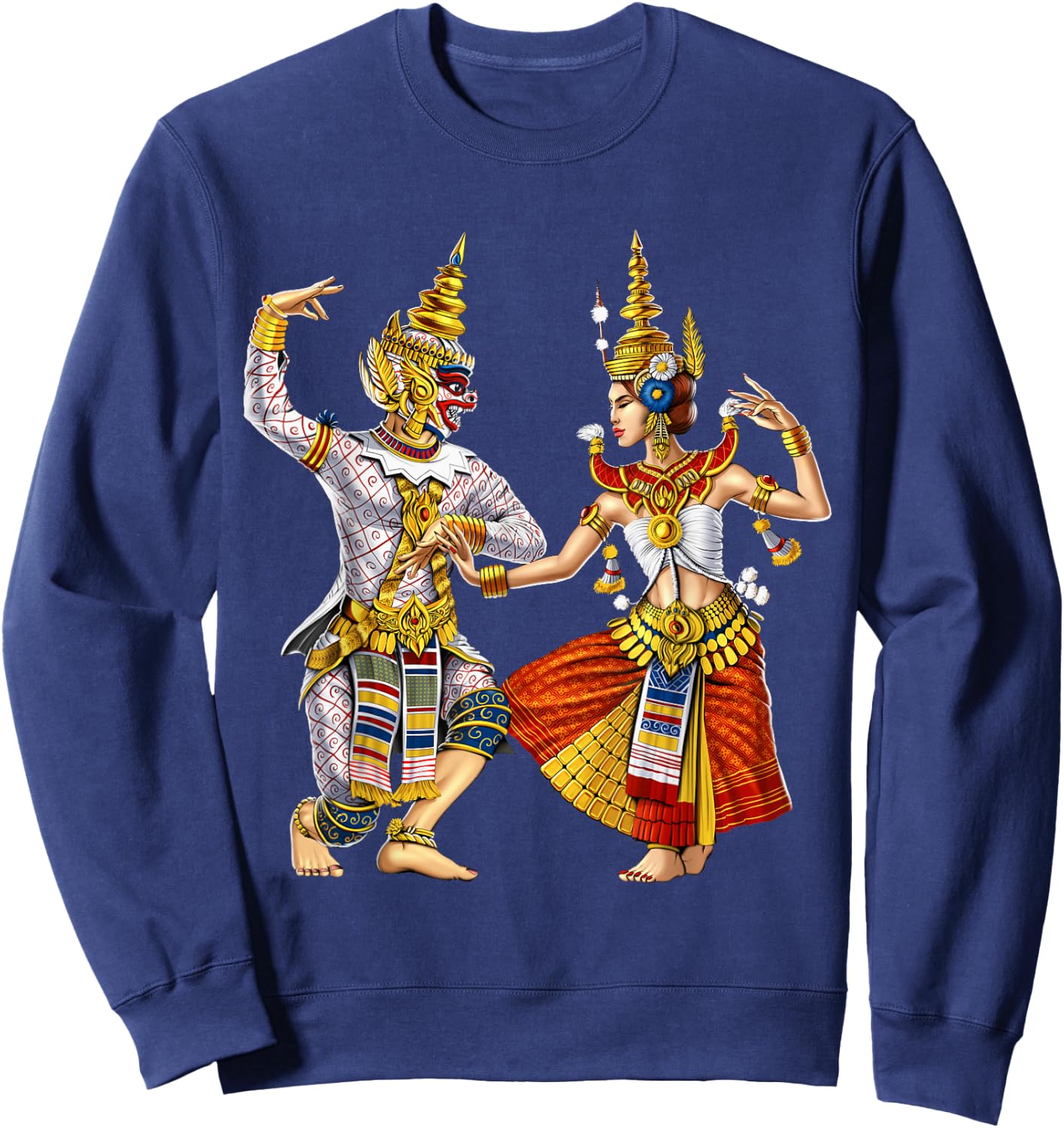 Cambodian Khmer Traditional Dance Apsara Cambodia Dancers Sweatshirt - Sweatshirt | Navy