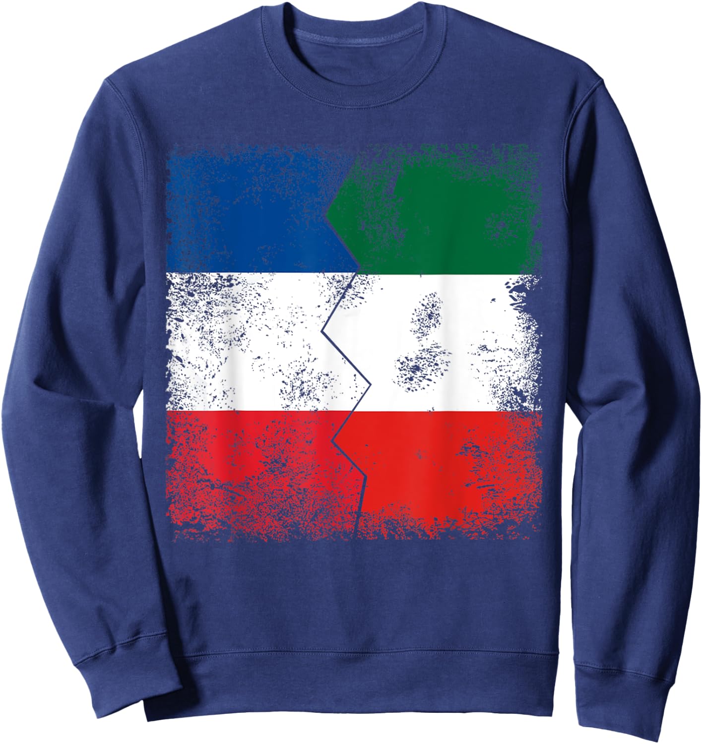 France Italy Flags | Half Italian French Roots Italia Sweatshirt - Sweatshirt | Navy
