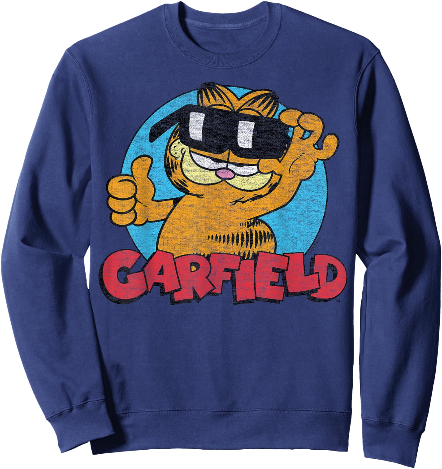 Garfield - Sunglasses Cool Cat Graphic Sweatshirt - Sweatshirt | Navy