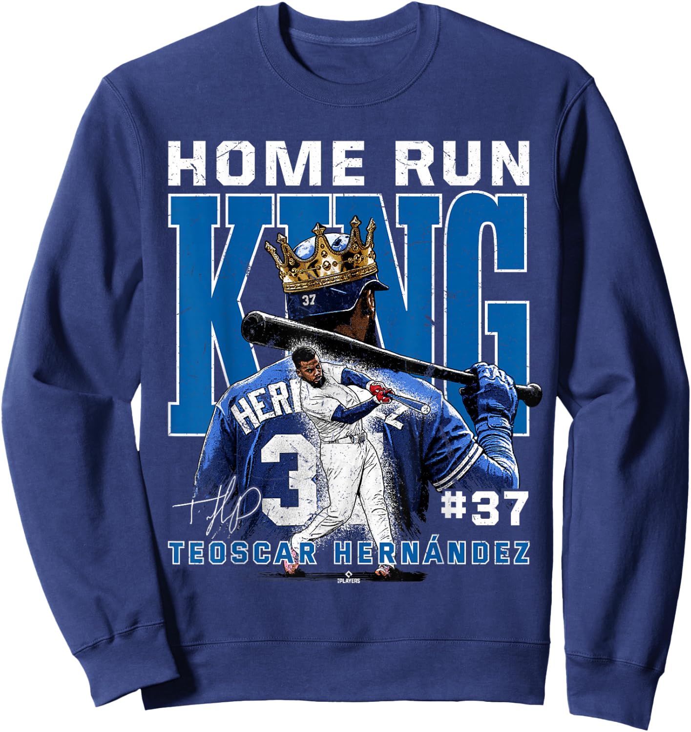 Home Run King Teoscar Hernandez Los Angeles MLBPA Sweatshirt - Sweatshirt | Navy