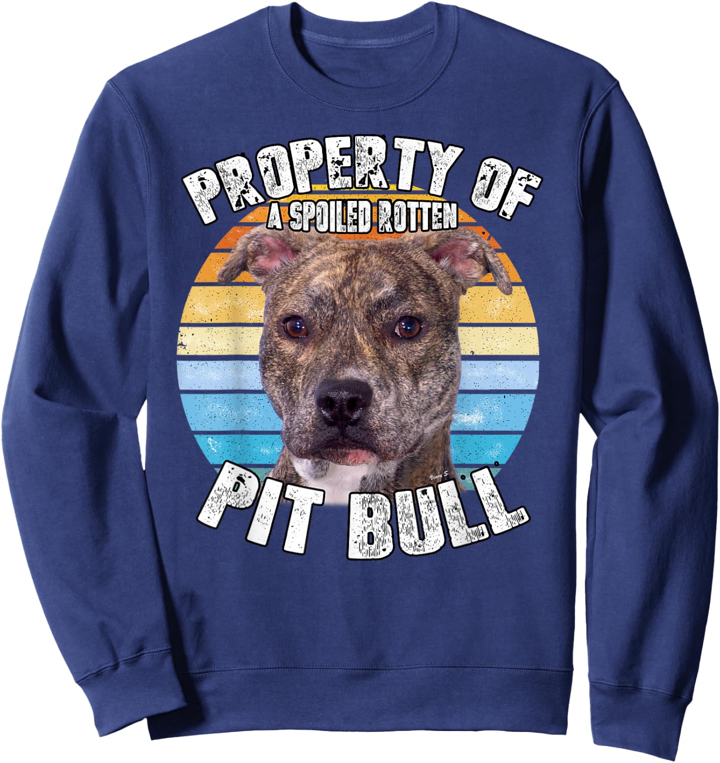 Pitbull Pit Bull Pittie Brindle Owner Lover Property Of Sweatshirt - Sweatshirt | Navy
