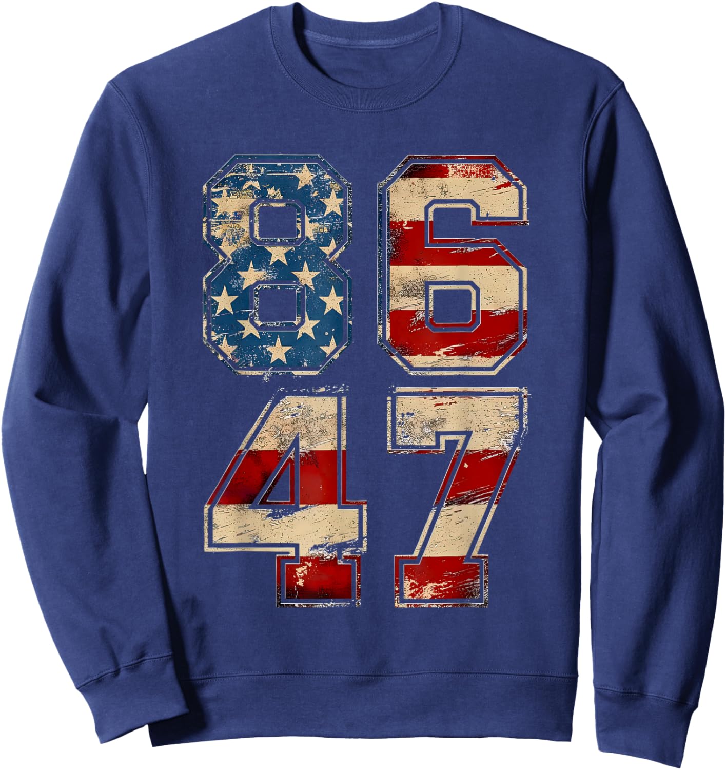 Retro Vintage 8647 Flag America Sweatshirt - Sweatshirt | Navy