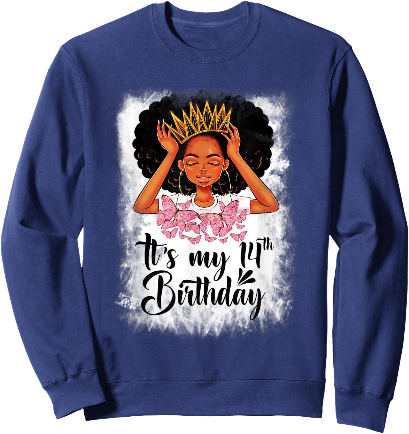 14 Year Old Gift Women Girls Teenager It's My 14th Birthday Sweatshirt - Sweatshirt | Navy