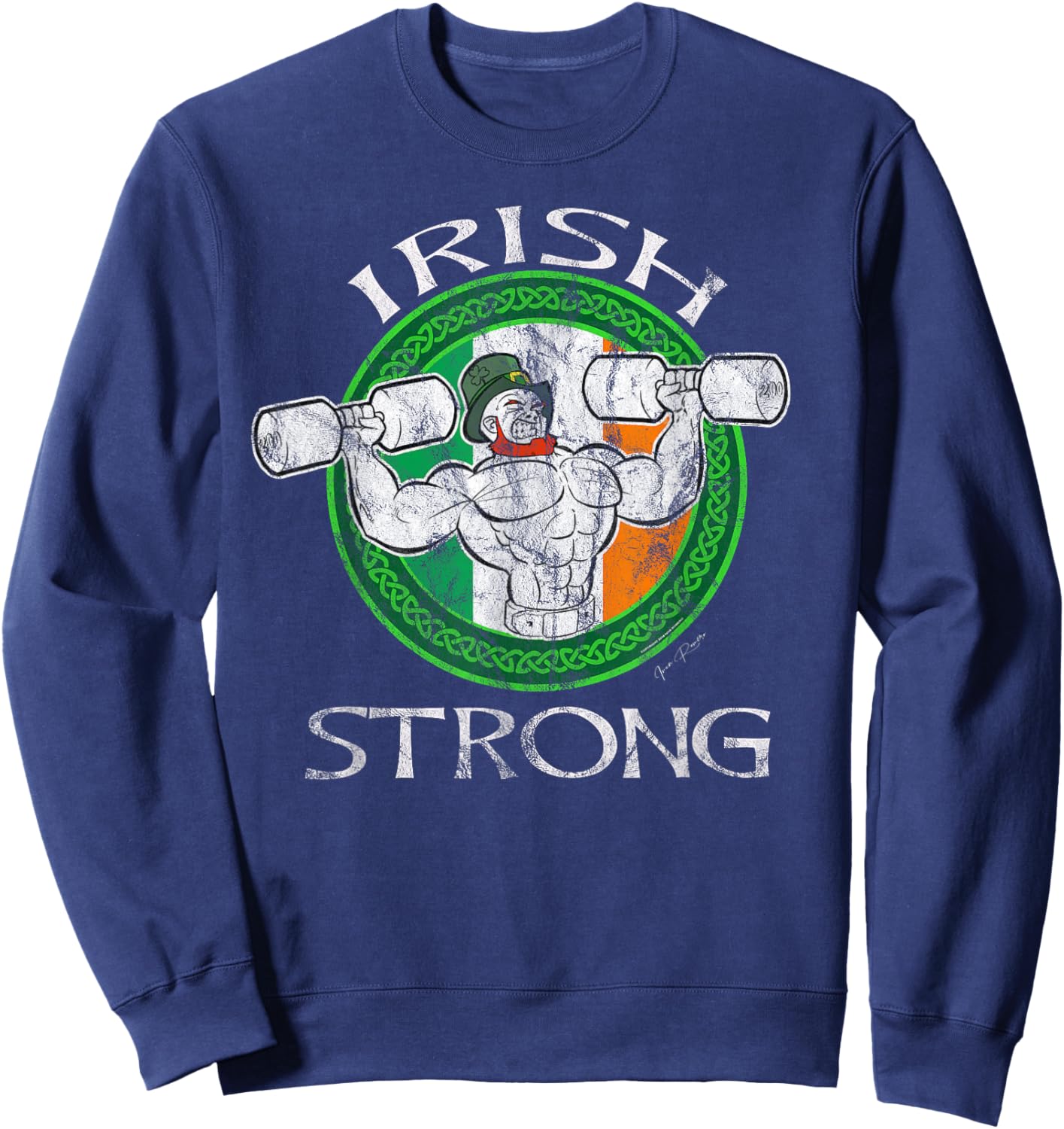 Strongman Powerlifting Irish funny Weightlifting Dad Gym Sweatshirt - Sweatshirt | Navy