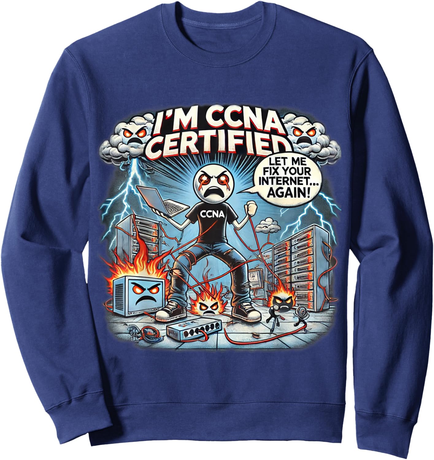 CCNA Certification , Black, Small Sweatshirt - Sweatshirt | Navy