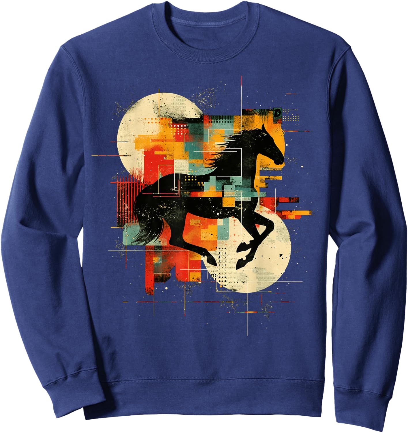 Artsy Equestrian vaulter on Abstract Art Equestrian Vaulting Sweatshirt - Sweatshirt | Navy