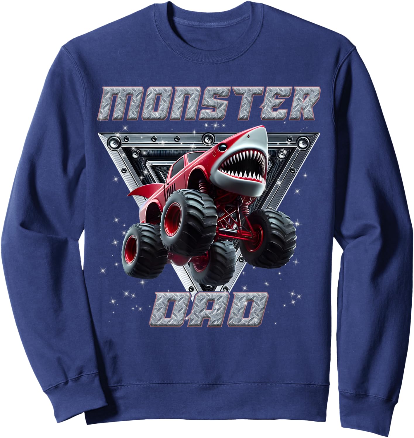 Shark Monster Truck Dad Monster Truck Are My Jam Truck Lover Sweatshirt - Sweatshirt | Navy