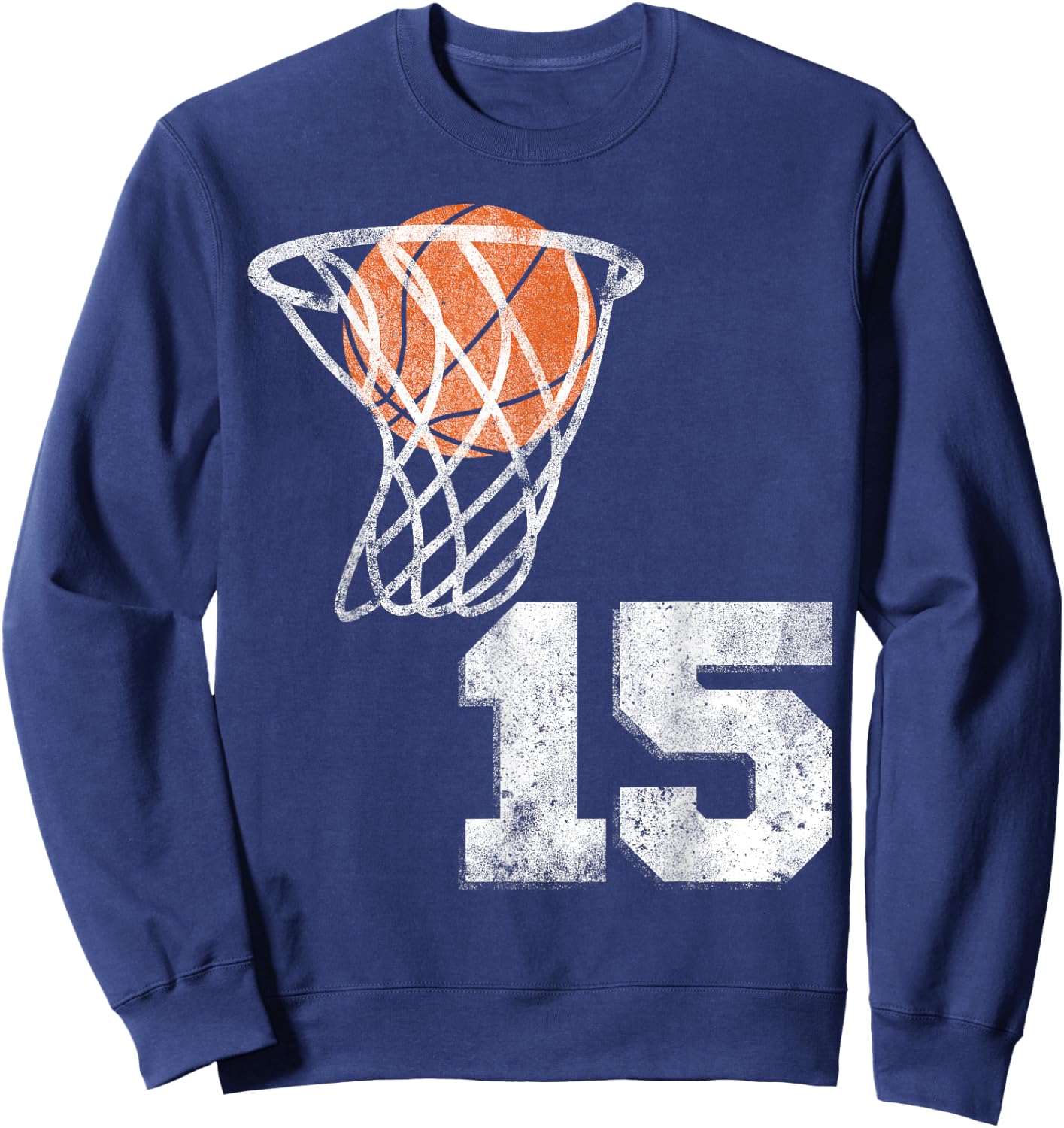 Vintage Basketball Jersey Number 15 Player Number Sweatshirt - Sweatshirt | Navy