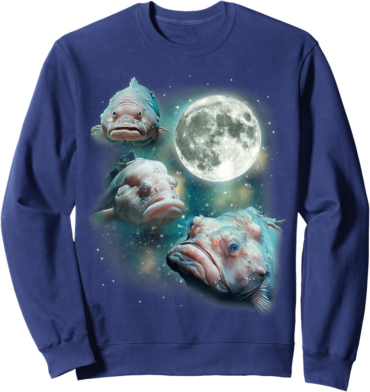 Three Blobfish 3 Undersea Creatures Deep Ocean Life Blobfish Sweatshirt - Sweatshirt | Navy