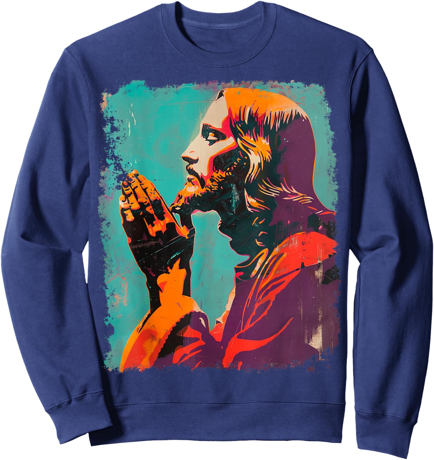 Jesus Christ Art Sweatshirt - Sweatshirt | Navy
