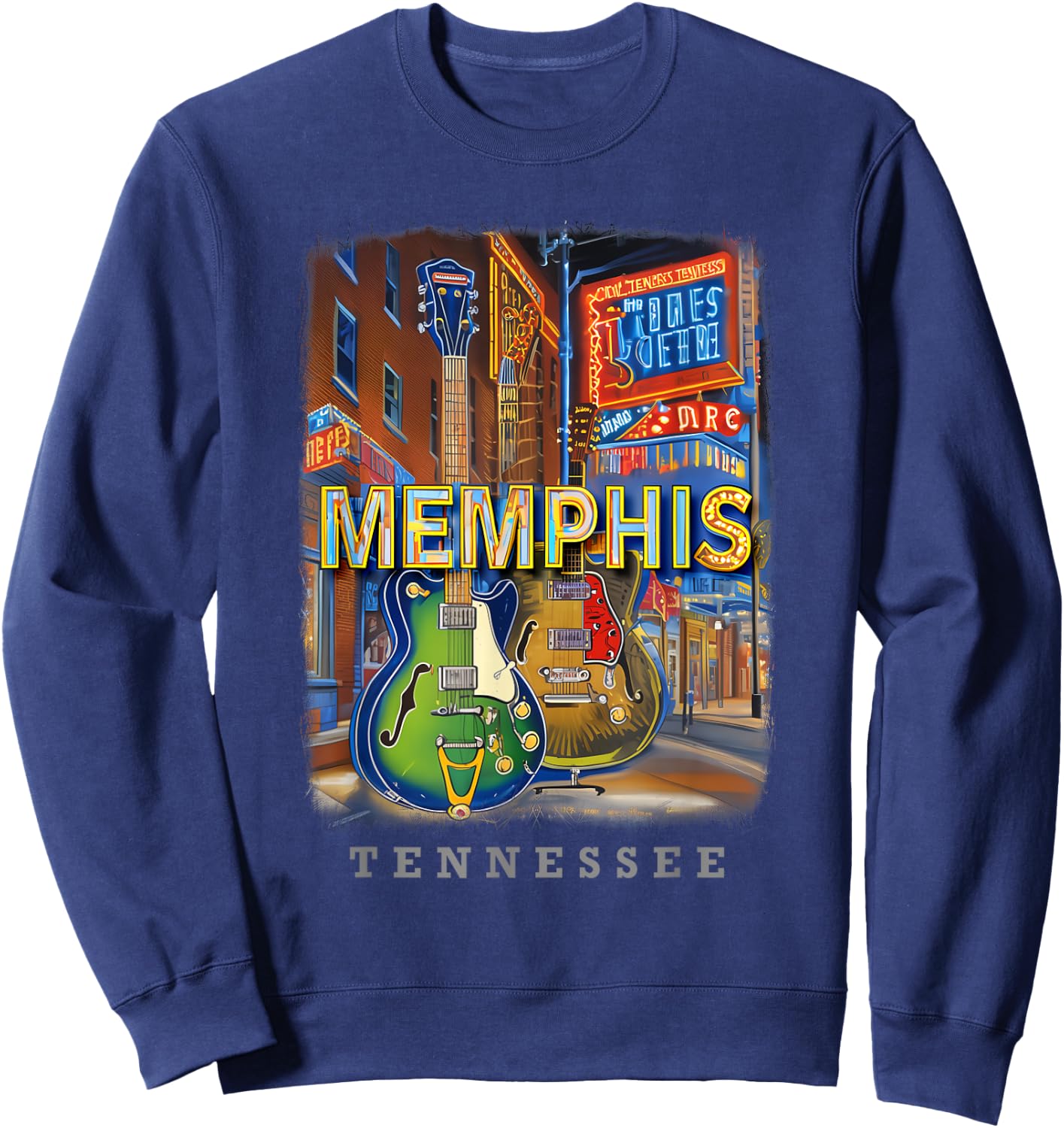 Memphis Tennessee TN Musical Legacy SD766 Sweatshirt - Sweatshirt | Navy