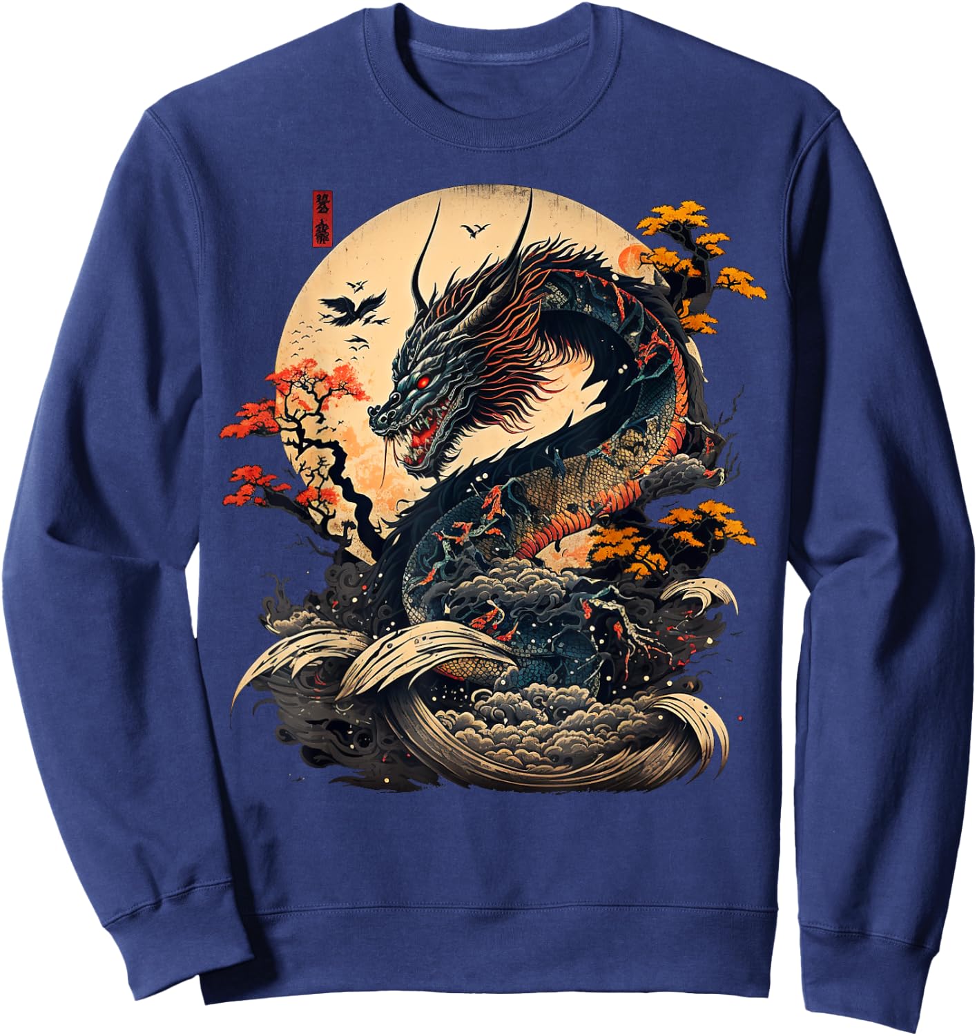 Asian Dragon Pop Cult Sweatshirt - Sweatshirt | Navy
