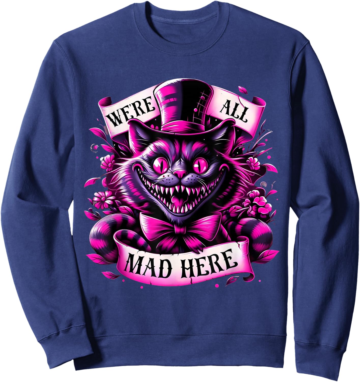 Cheshire Cat Alice in Wonderland Party Sweatshirt - Sweatshirt | Navy