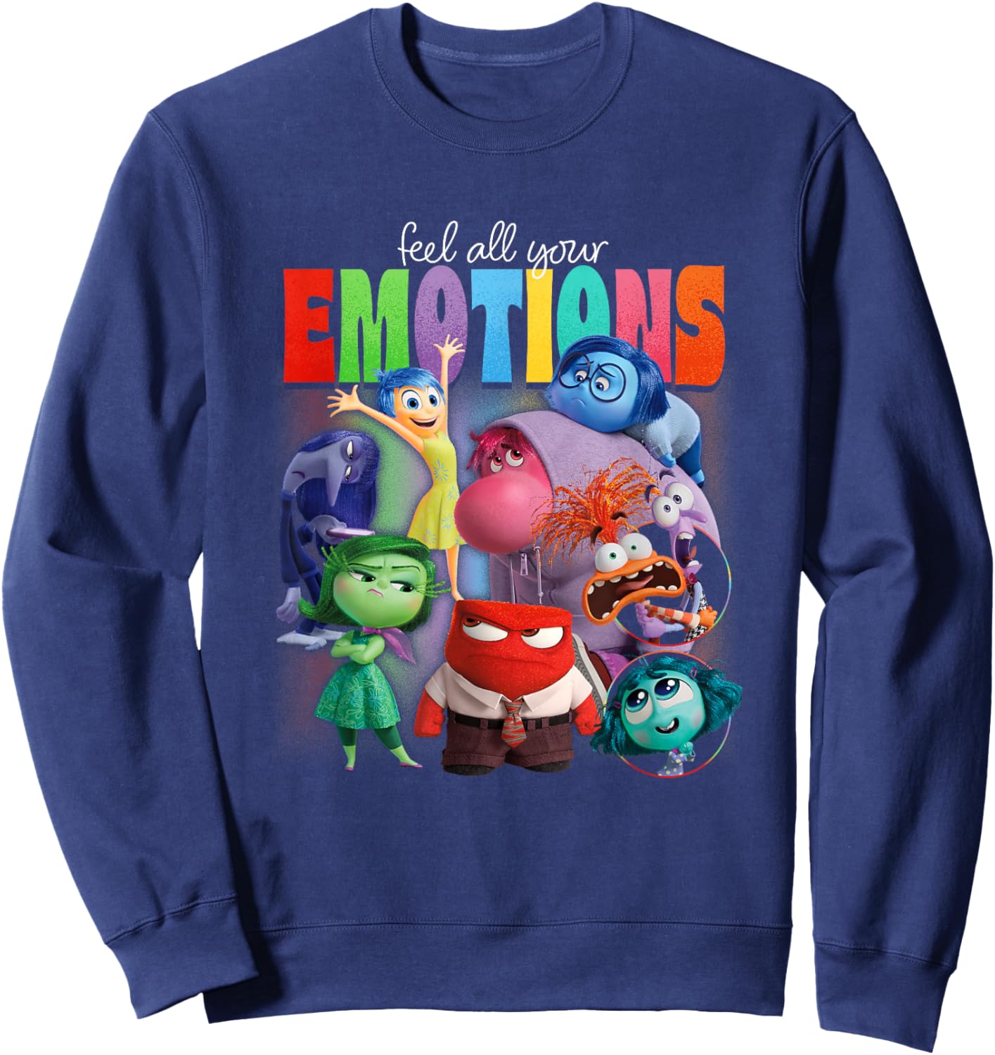 Disney Pixar Inside Out 2 Feel All Your Emotions Vintage Sweatshirt - Sweatshirt | Navy