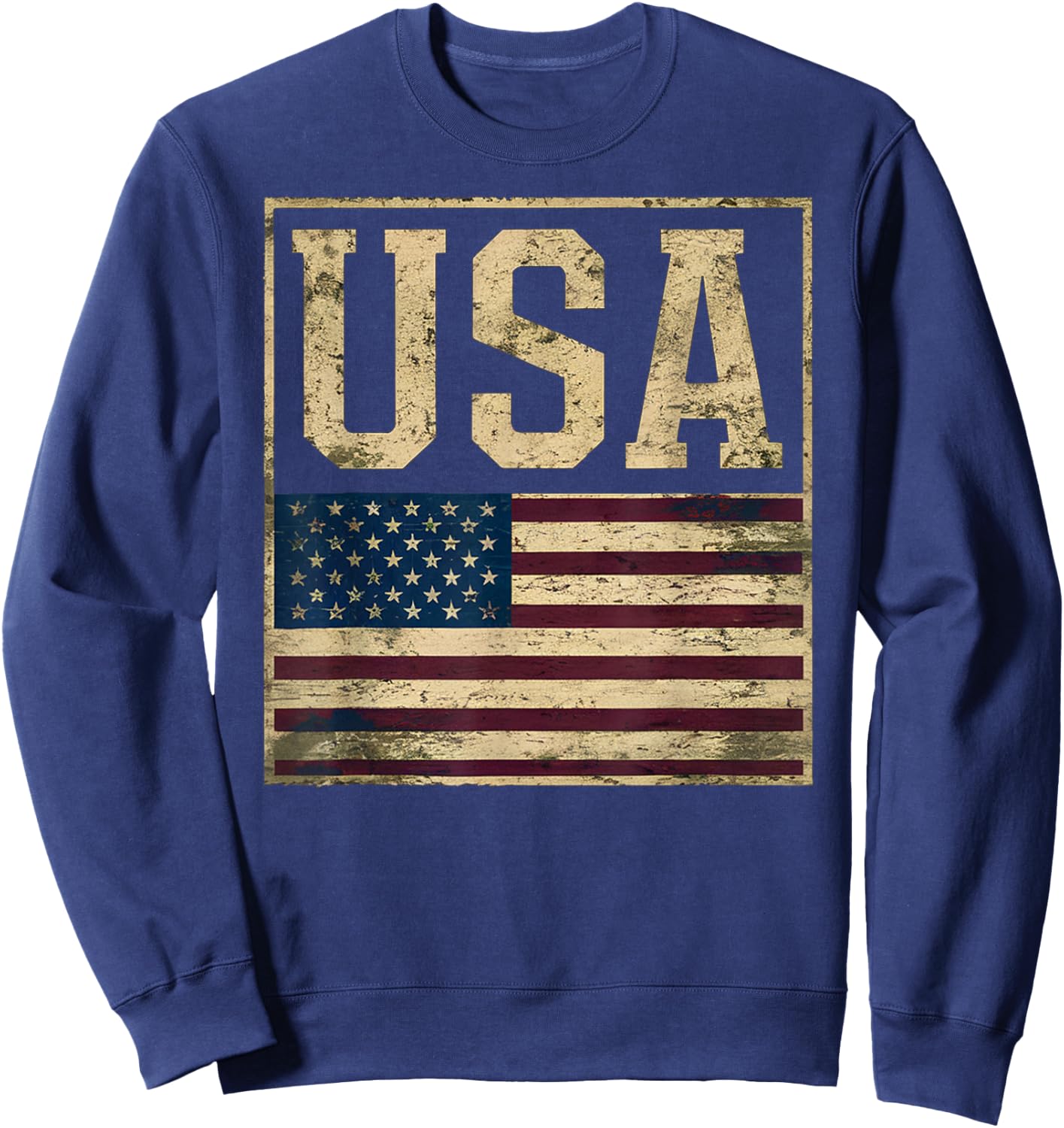 USA American Flag Vintage Patriotic Pride Design Sweatshirt - Sweatshirt | Navy