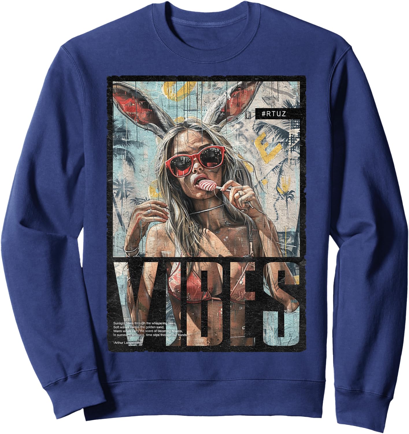 Vintage Girl Magazin Cover Sexy Model Pin-up , Small, Black Sweatshirt - Sweatshirt | Navy