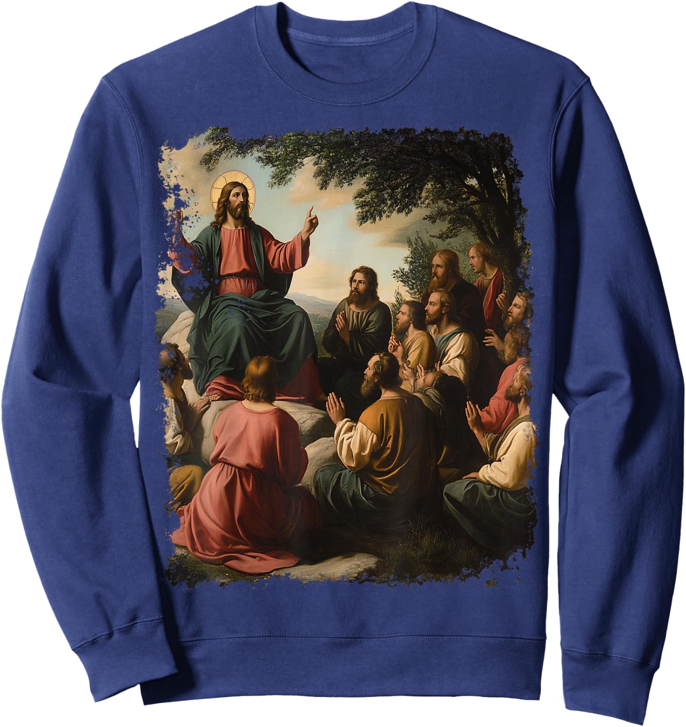 Renaissance Painting Art Jesus Christ Sweatshirt - Sweatshirt | Navy