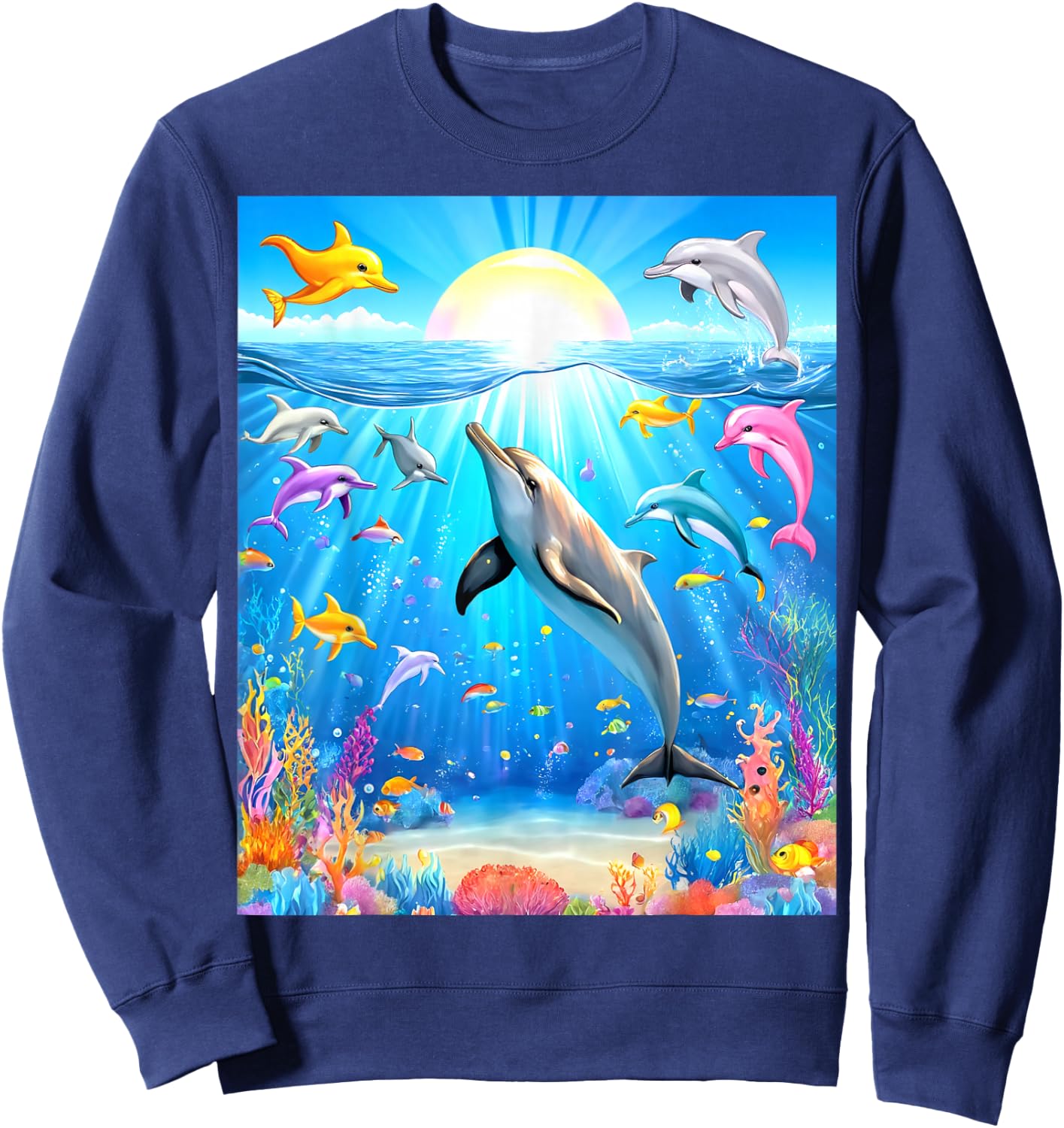 Funny Symphony aero Dolphins aqua Meme Sweatshirt - Sweatshirt | Navy