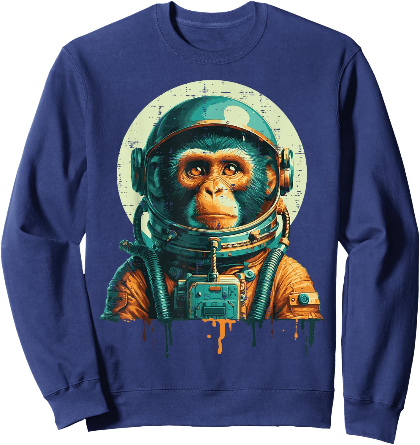 Astronaut Monkey Vintage Space Chimp Spaceman Kids Men Women Sweatshirt - Sweatshirt | Navy