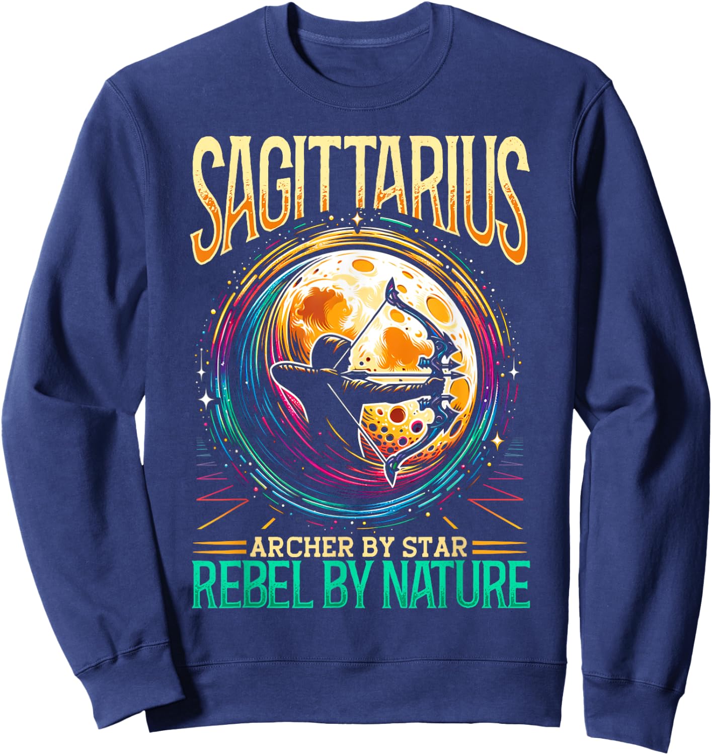 Sagittarius Zodiac Sign Moon Astrology Star Sign Sweatshirt - Sweatshirt | Navy