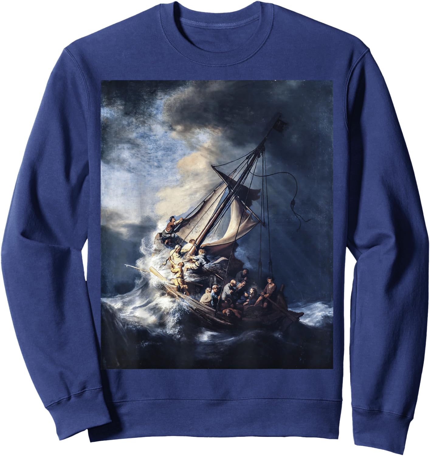 Rembrandt Christ in the Storm on the Sea of Galilee Sweatshirt - Sweatshirt | Navy