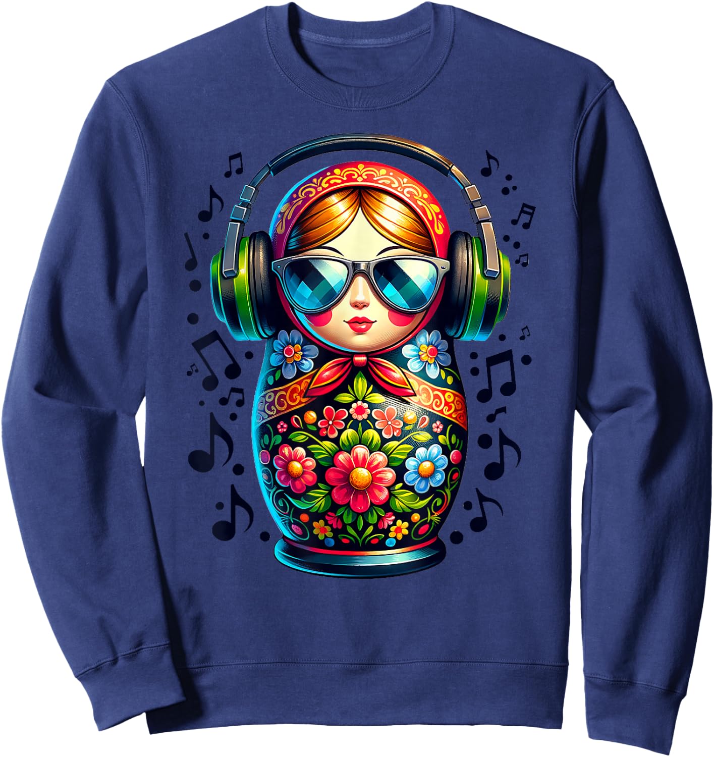 Russian Matryoshka Music Russia Russian Matryoshka Sweatshirt - Sweatshirt | Navy
